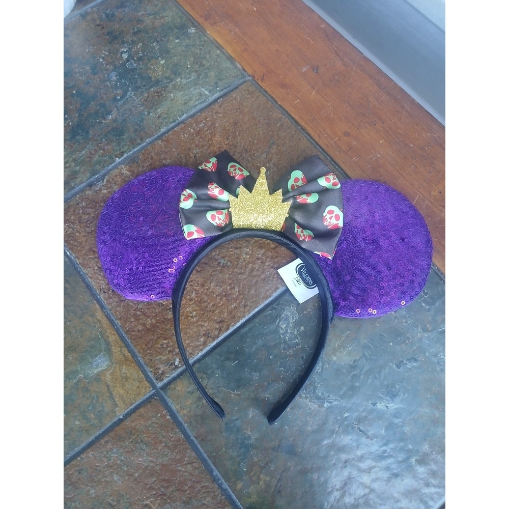 Disney Parks Snow White Evil‎ Queen Poison Apple Ears Headband Halloween 💖